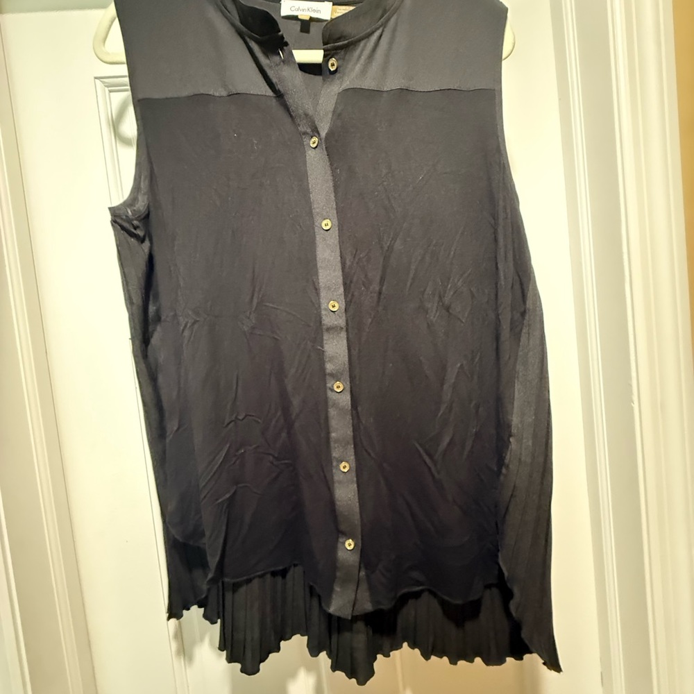 Calvin Klein Women's Black Button-Down Blouse